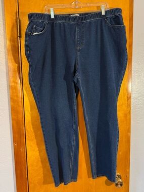 Catherines Dark Blue Knit Jean Pull-On Jean